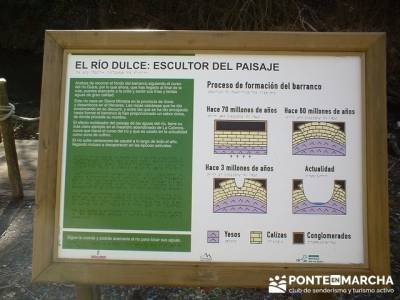 Paneles informativos del Río Dulce; excursiones de un día desde madrid